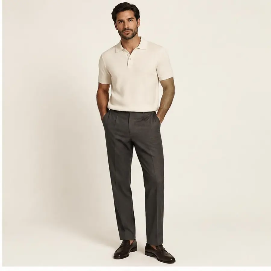 Polo Masculina Texturizada